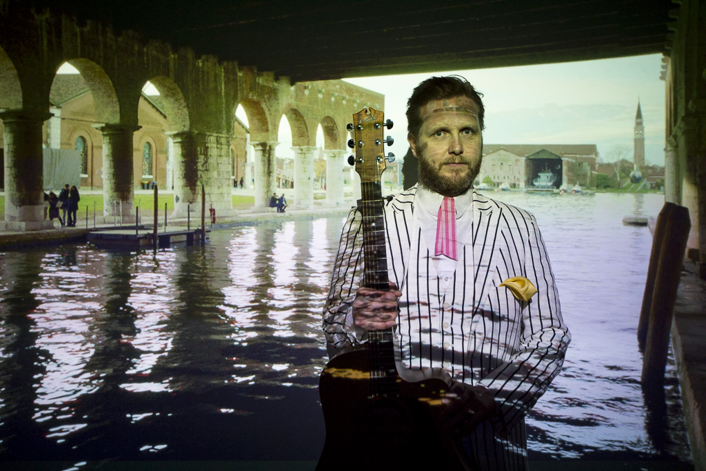 Ragnar Kjartansson in front of S.S. Hangover (2013), 2015. Photography by Jessica Wyld