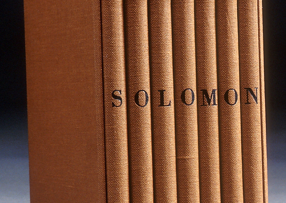 Jan Davis, Solomon, 1995, digital print artist book seven volumes in slipcase, ed. 2/10, 14.7 x 9.4 x 14cm. Image courtesy of the artist. Winner of the 1995 FAC Print Award