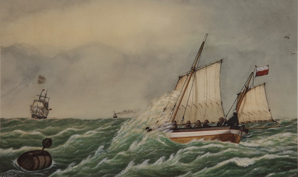 George A. D. Forsyth, Pilot Boat, Fremantle, 1888, watercolour. Courtesy of National Trust of WA Collection