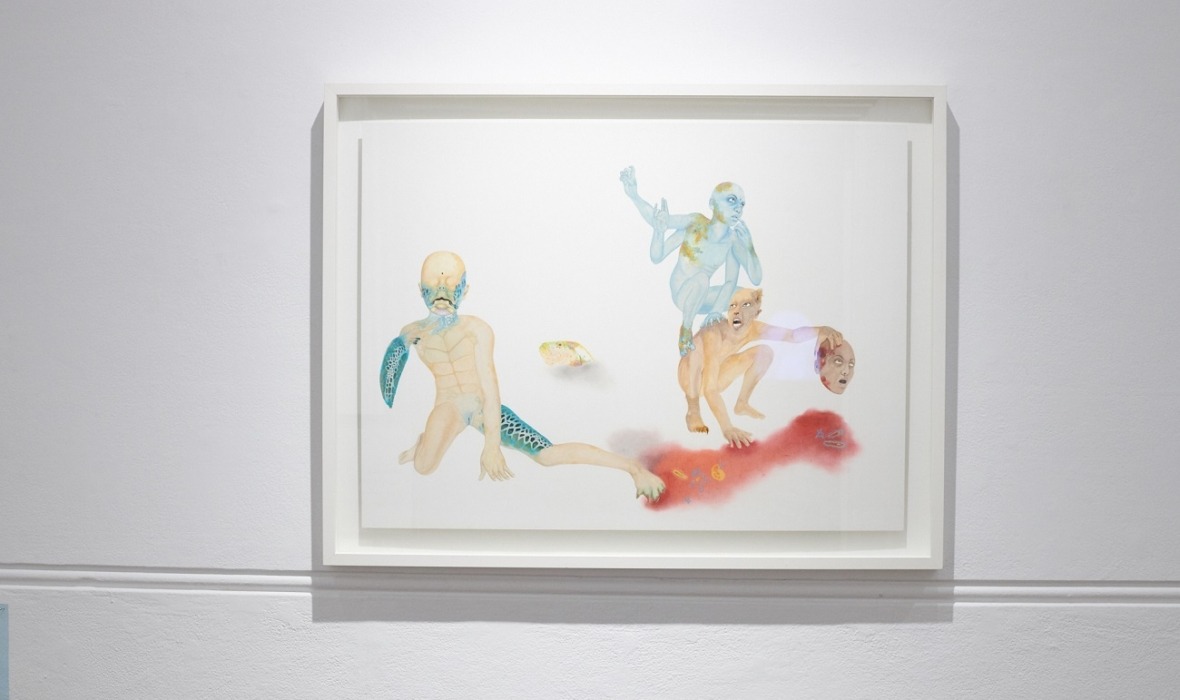 Shalini Jardin, gut instinct, 2011, coloured pencil, graphite, pastel and watercolour on paper, 55 x 37 cm. Photography by Rebecca Mansell.