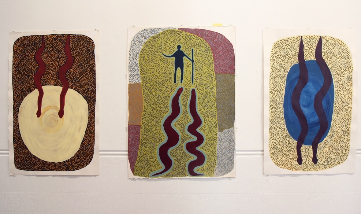 Desmond Taylor, Martumili Artists, Niminjarra, 2020, acrylic on arches paper, 101 x 66cm each