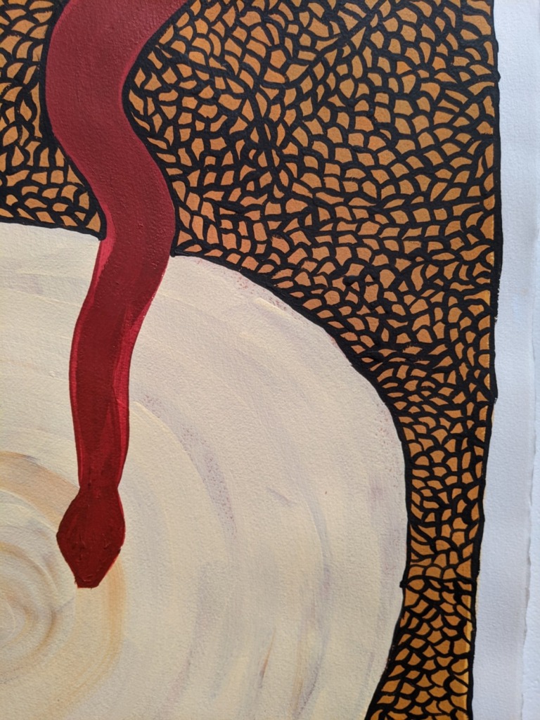 Desmond Taylor (Martumili Artists), Niminjarra (detail), 2020, acrylic on arches paper, 101 x 66cm